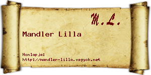 Mandler Lilla névjegykártya